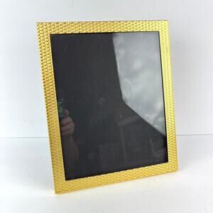 Pottery Barn 8"X10" Gold Metal Basket Weave Picture Frame